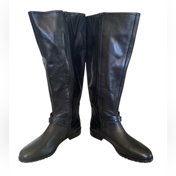 Antonio Melani black leather boots size 7MW - Picture 3 of 9